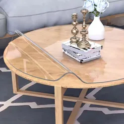 New Round PVC Tablecloth Waterproof Oilproof able Cover Glass Soft Cloth Table Cover Home Kitchen Dining Room Placemat 3mm