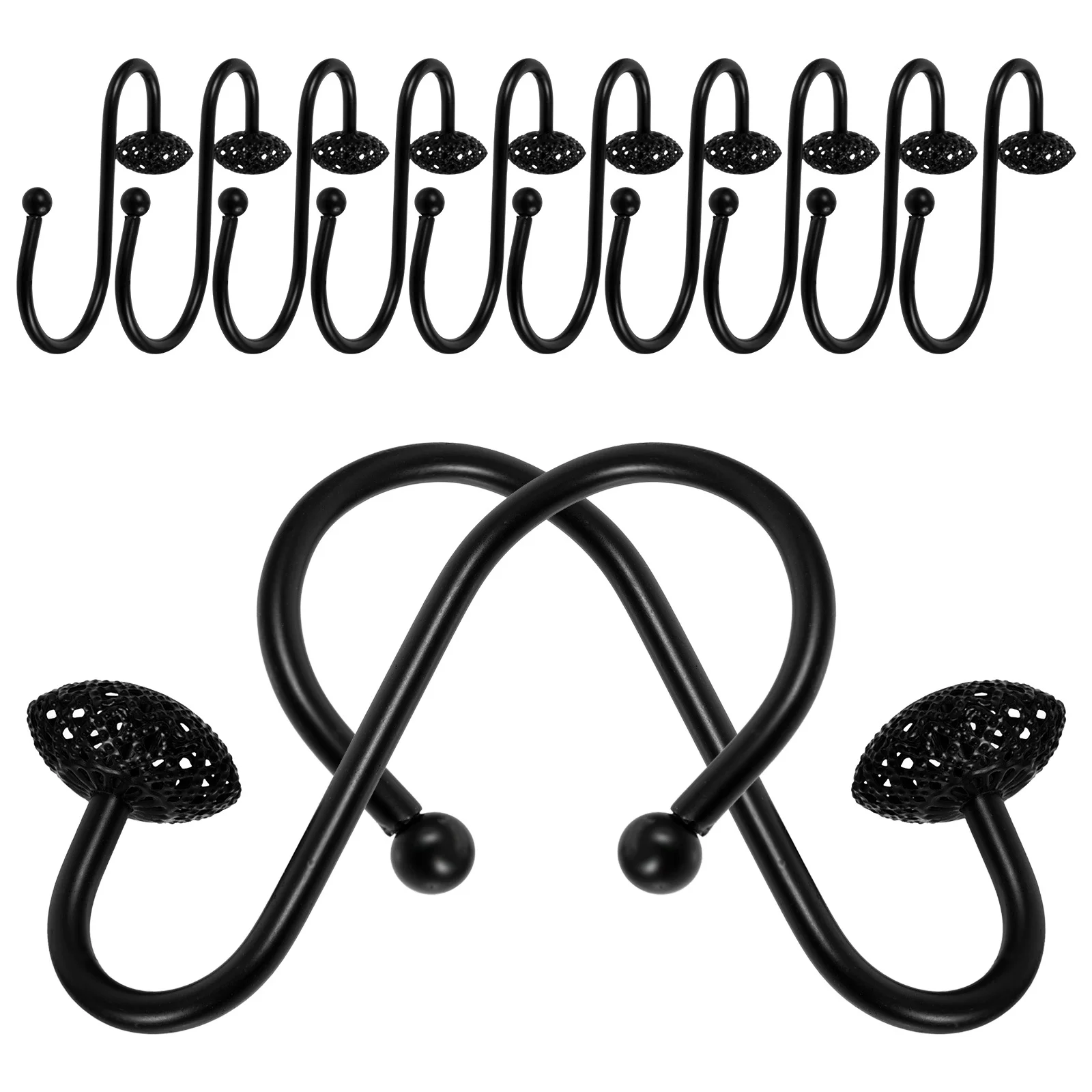 12 قطعة S بيند دش الستار السنانير الصلبة الحديد عقد قوي قابلة لإعادة الاستخدام سهلة الشريحة للحمام غرفة نوم الستائر الحديثة الحد الأدنى نمط #5