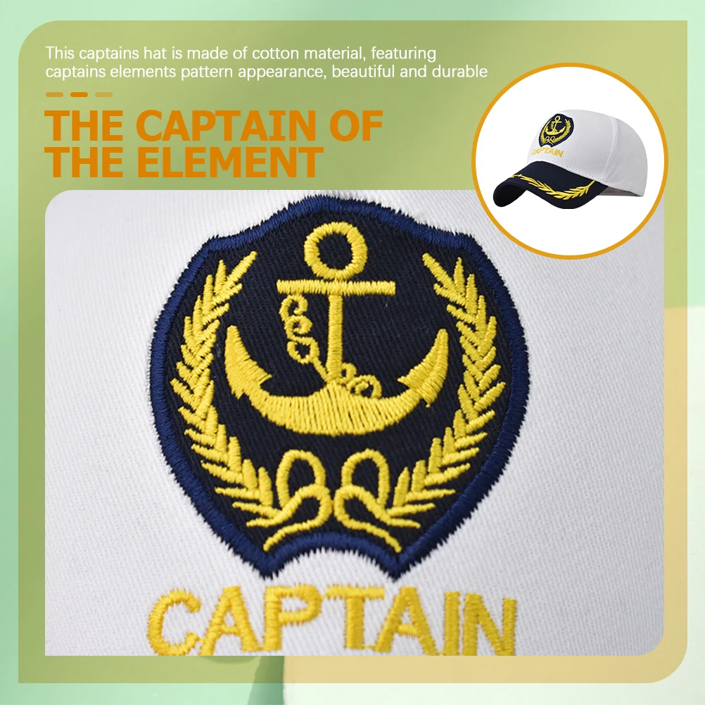 

2pcs Navy Captain Hats Breathable Sailor Baseball Cap for Men Women Marine Boating Accessories Beach Sun Hat Yacht Outfit