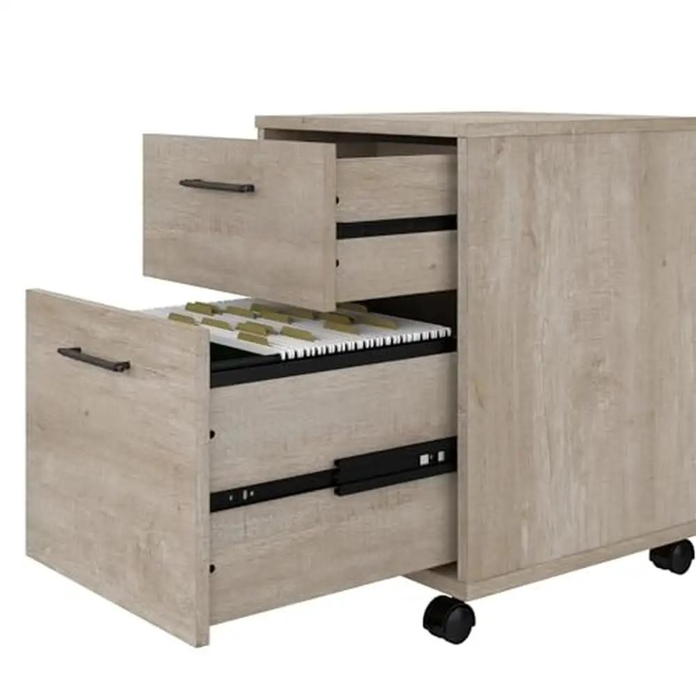 2-Drawer Mobile File Cabinet, Rolling Home Office Storage Organizer, Farmhouse Estilo, Coastal Cottage Charme, forma retangular, fácil