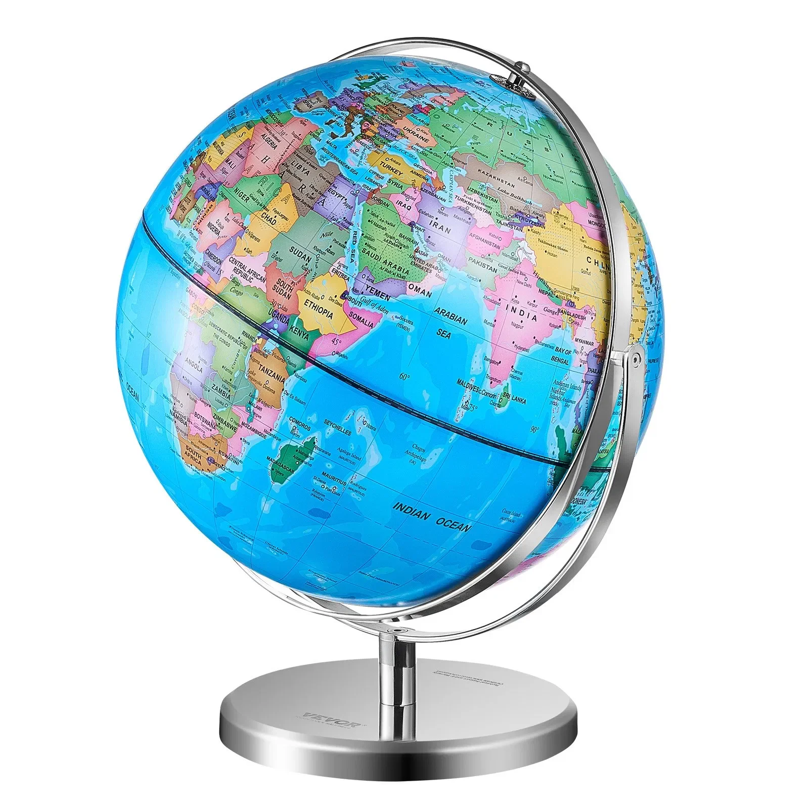 9 in/228.6 mm Kids Classroom Learning Educational Earth Globe with Stable Heavy Metal Base and LED Constellation Night Light