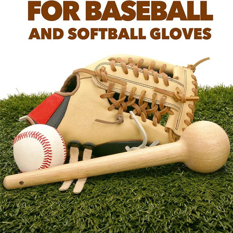 Baseball Glove Mallet-Shaping Hammer for Glove Break-In,Wooden Long Handle One-Piece Softball for Adult Youth