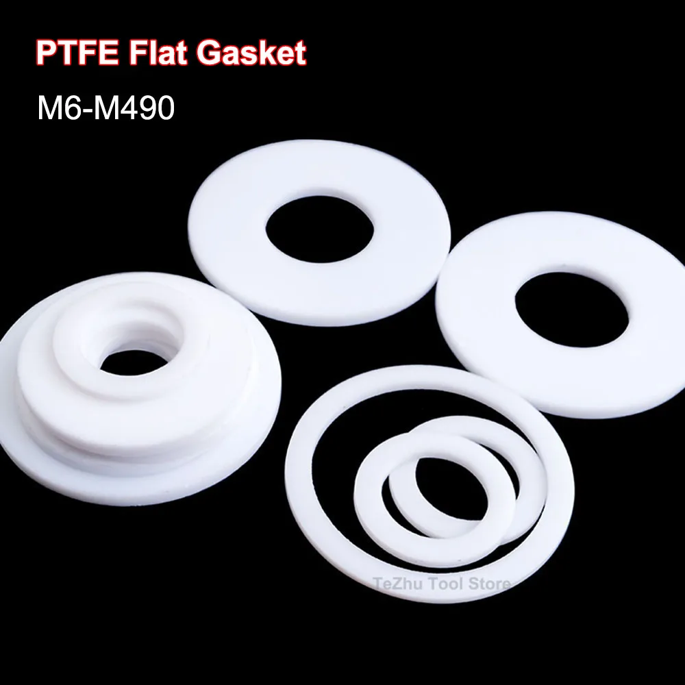 

PTFE Flat Washer Flange Pressure Gauge Water Pipe Joint Gasket M6-M490 Gasket Spacer Sealing For Pressure Gage