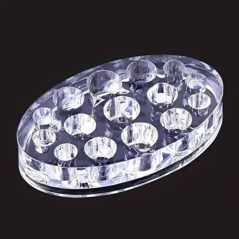 Porte-gobelet d'encre de tatouage transparent avec 15 trous, support pour outil de tatouage, conteneur de pigment, accessoires de maquillage en continu, fournitures d'art corporel