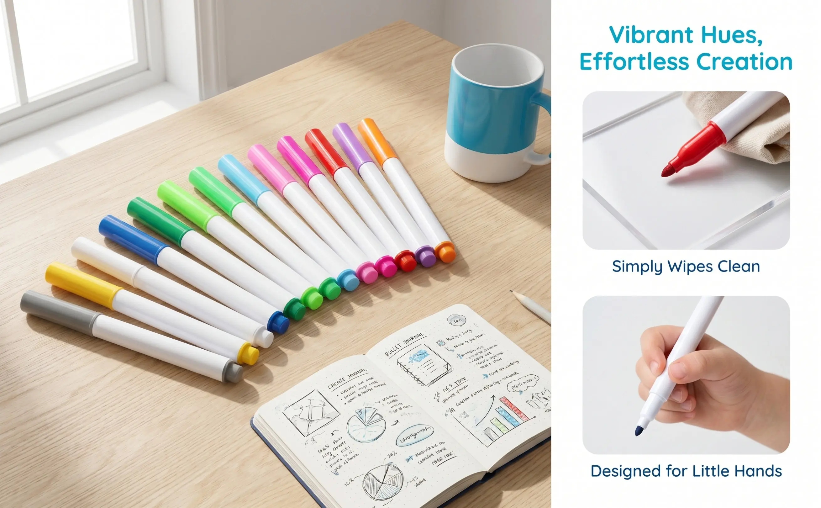 12Pcs Erasable Liquid Pens for LED Light Boards Acrylic Surfaces Whiteboards Blackboards Quick Dry Vivid Colors Comfortable Grip