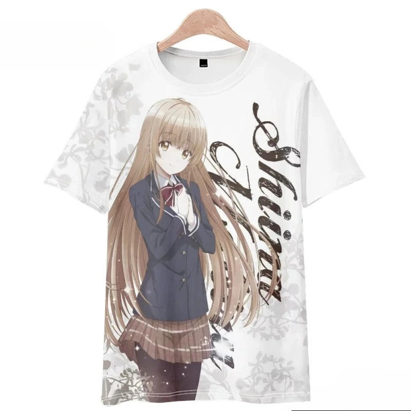 Anime The Angel Next Door Spoils Me Rotten Shiina Mahiru 3D Print Oversized T Shirt Women Men Cosplay Costume Casual Sports Tops