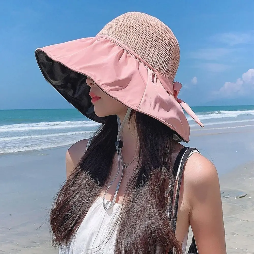 قبعة دلو صيفية للحماية من الأشعة فوق البنفسجية قابلة للطي ومحمولة، قبعة واقية من الشمس بحافة واسعة قابلة للتنفس