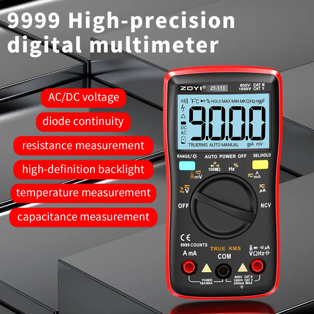 ZT111 Digital Multimeter, Four-digit High Precision Miniature Multifunctional Electronic Tester