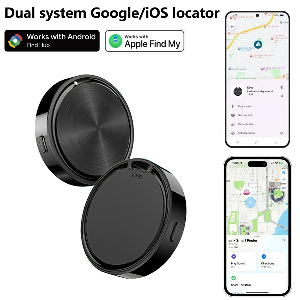 Mini Global Gps Tracker--Real-Time Location Tracking Device, Supports Dual Operating Systems (Ios and Android), Designed for Bicycles, the Elderly, Bags, Wallets, Keys, Pets, and Cars, with Anti-Theft Features Replaceable Battery