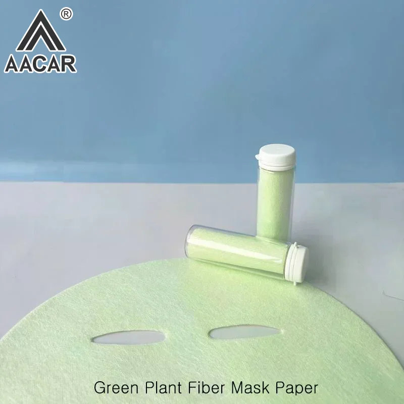 Green Plant Fiber Paper Pre-Cut Facial Paper Sheet Facial Mask Hyaluronic Acid Freeze-Dried Facial Mask Cloth