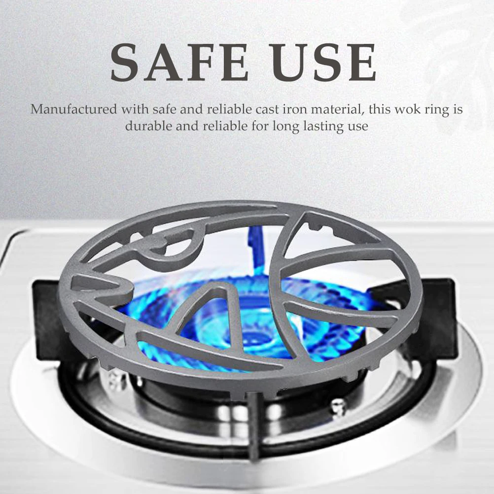 

Pot Rack Stove Accessories Metal Wok Heat Resistant Cast Iron Support Kitchen Ring Easy Install