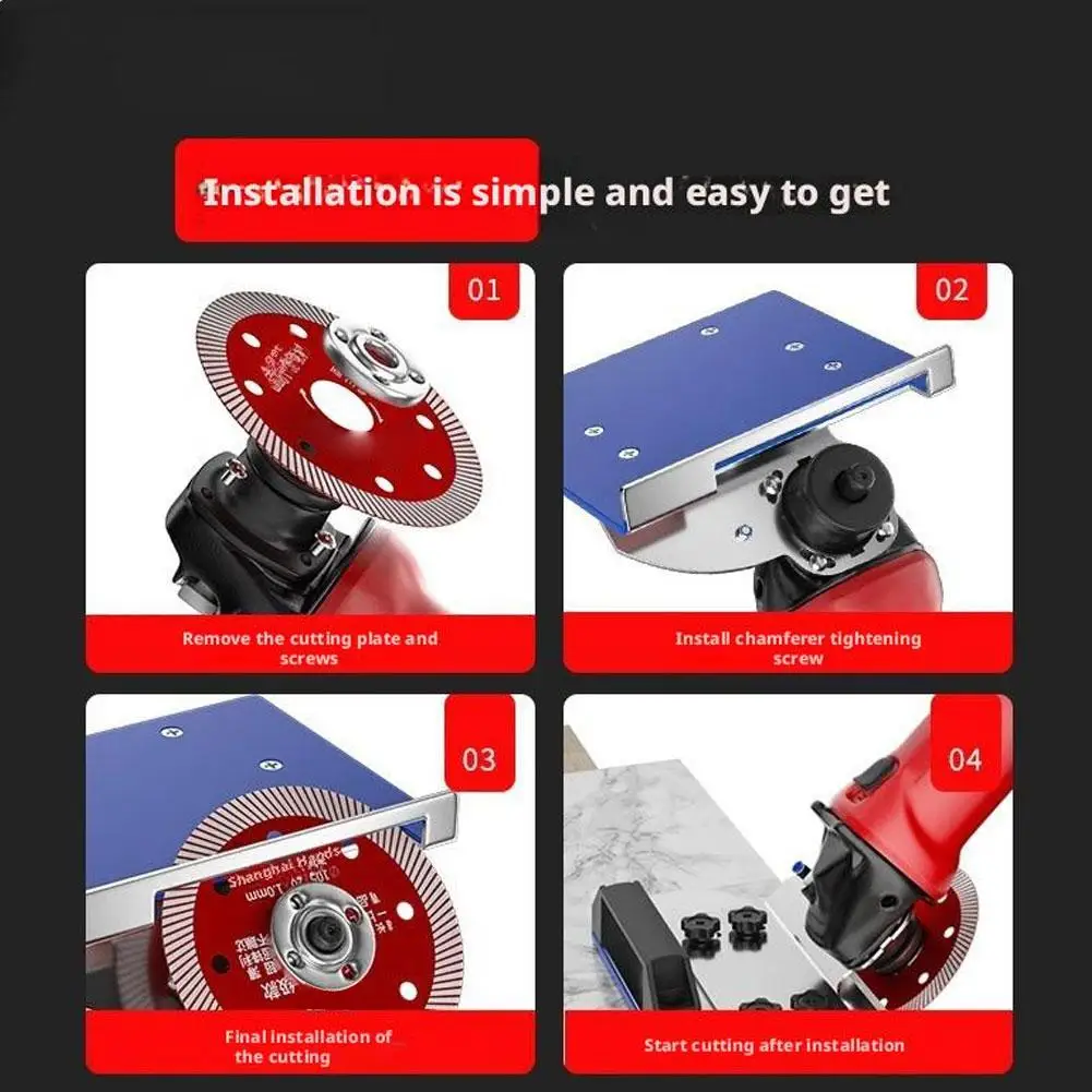 แบบพกพา 45 °   เครื่องเจียรเซรามิกสำหรับงานไม้และช่างก่ออิฐ เครื่องมือลบคม/กันชนอเนกประสงค์