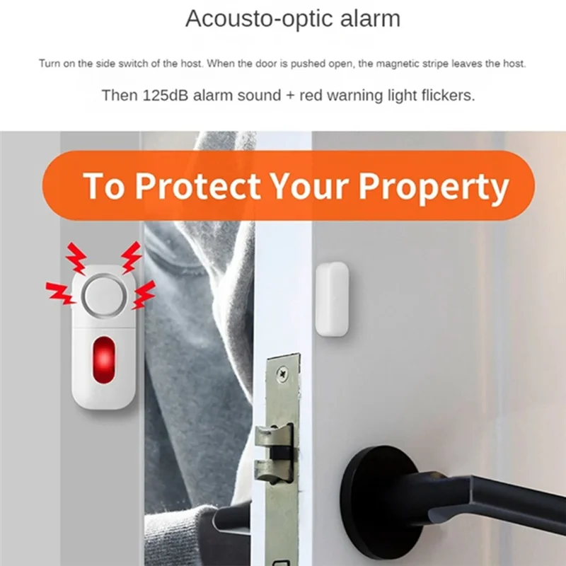 【Must-Haves】Door And Window Alarm Kit Multi-Functional Anti-Theft Alarm Kit Wireless Remote Control Door Sensor Alarm 130DB Door