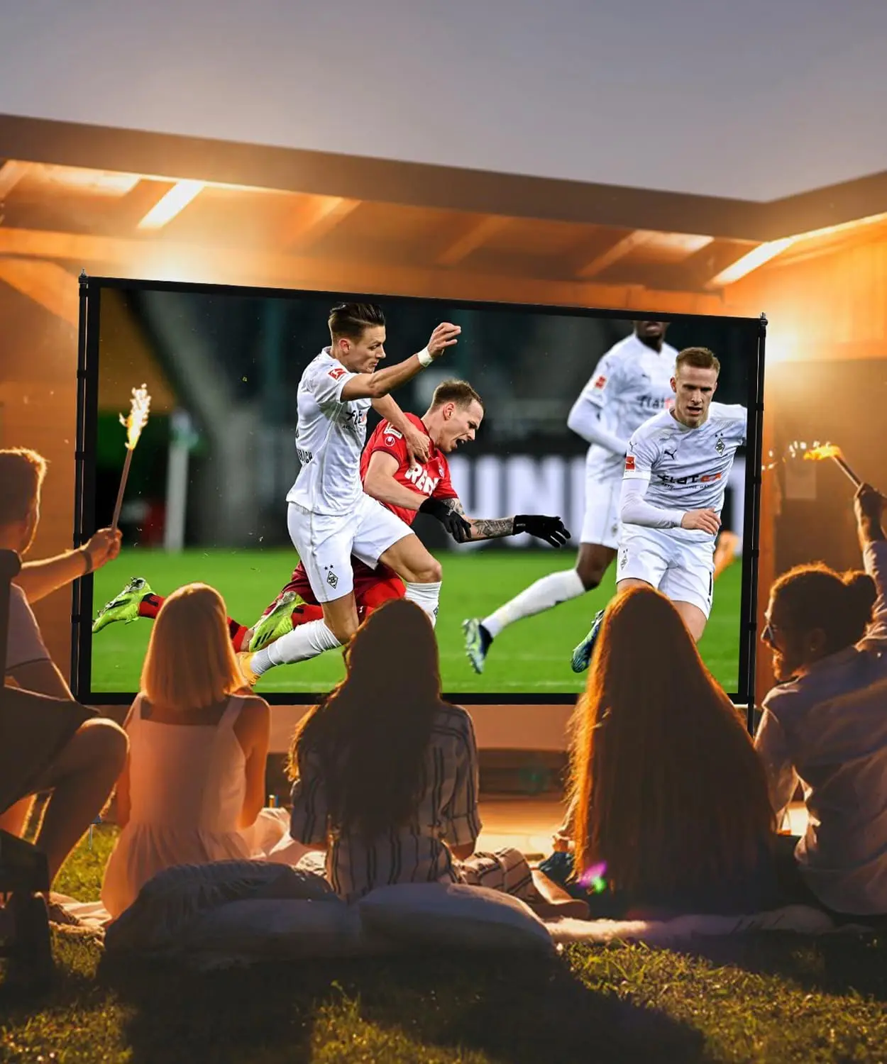 100 Inch Portable Projector Screen 16:9 4K HD with Stand & Carry Bag