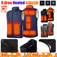 9 Areas Heated Vest Jacket USB Men Women Winter Electrically Heated Thermal Waistcoat for Hunting Hiking Warm Hunting Jacket