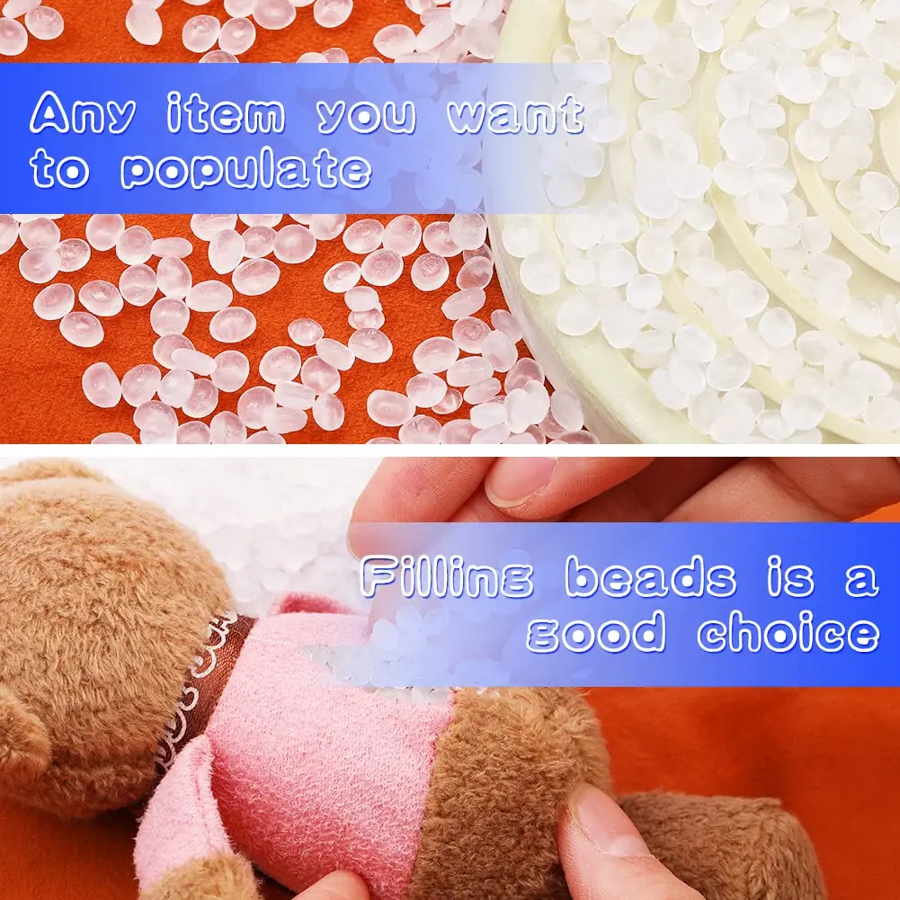 Fenrry 300/350/450/500/600g Plastic Pellets Filling Poly Toy Transparent Weight Filled Beads for Filling Cloth Art DIY Stuffed