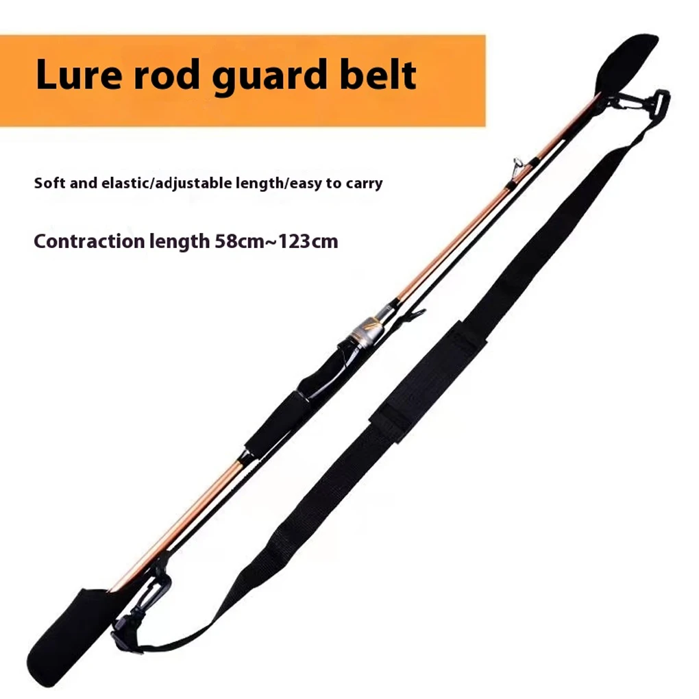 5 قطعة قصبة الصيد السوداء يغطي حزام مع حزام قابل للتعديل ل تطور الصيد الصيد رود الجوارب حمالة 58 سنتيمتر-123 سنتيمتر #1