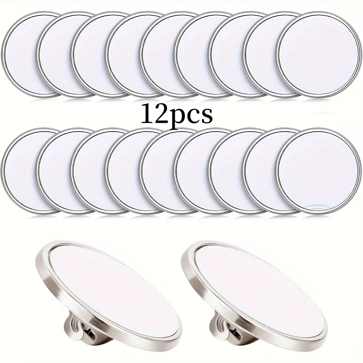 12 Blank Sublimation Pins for Creating Button Badges, Perfect for Projects And School Supplies.