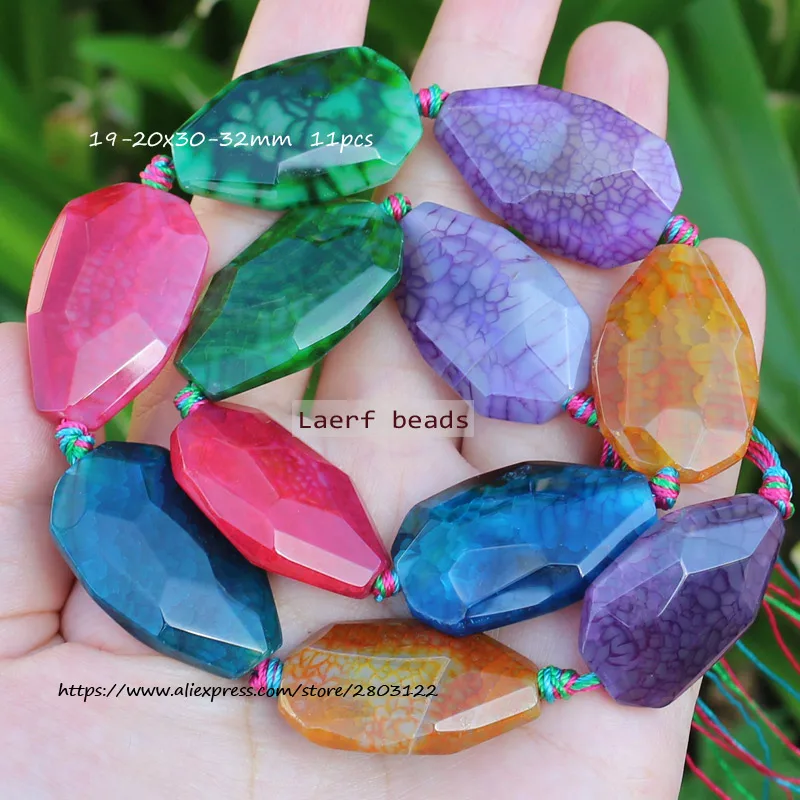 Around 20-65mm  Natural Bige Multicolor Agate  beads 15inch  ,For DIY Jewelry Making !