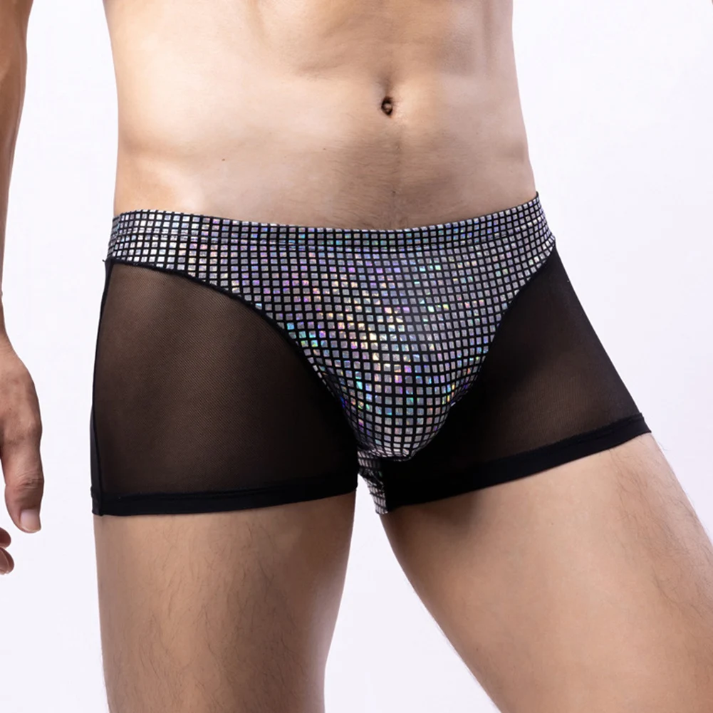 Homens sexy suave personalizado troncos, shorts patchwork, masculino performances de palco cueca, cuecas eróticas