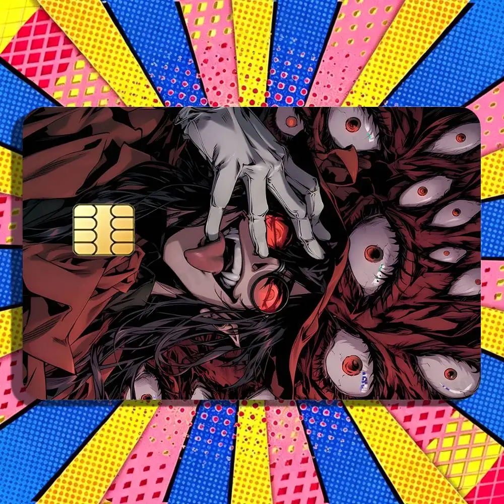 Голографическая лазерная пленка-наклейка с изображением персонажа H-Hellsing для дебетовых кредитных и банковских карт