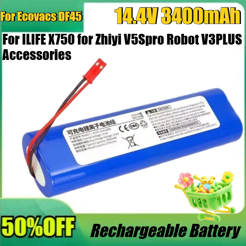 

New High Quality for Ecovacs DF45 Robotic Vacuum Cleaner Battery for ILIFE X750 for Zhiyi V5Spro Robot V3PLUS Accessories
