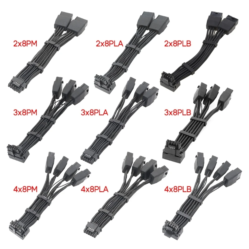 1PC For RTX4090 RTX4080 12VHPWR 16P(12+4) to 4x8-pin Splitter 12VHPWR to 4x8pin 3x8Pin 2x8Pin 90 Degree Elbow Connector Adapter