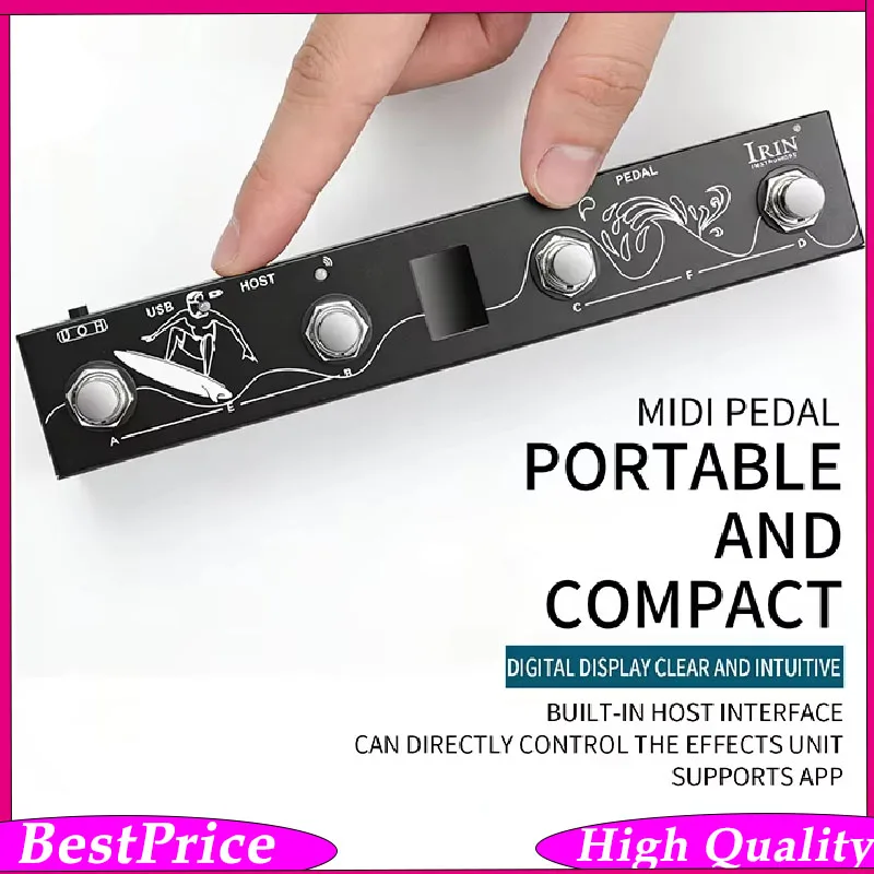 IRIN Chocolate Plus Wireless MIDI Controller Pro Keyboard 4 Buttons Foot switch Supports MIDI Host Interface Control Function