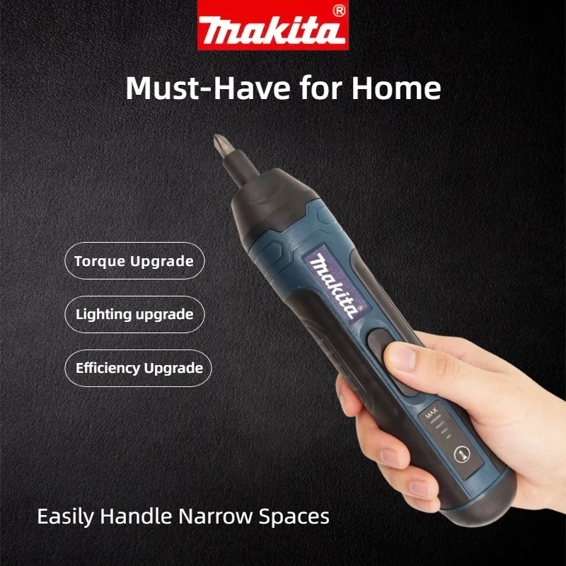 MakitaCordless Electric Screwdriver, 1300mAh Rechargeable Adjustable Torque Power Drill, Multi-function Disassembly Repair Tools