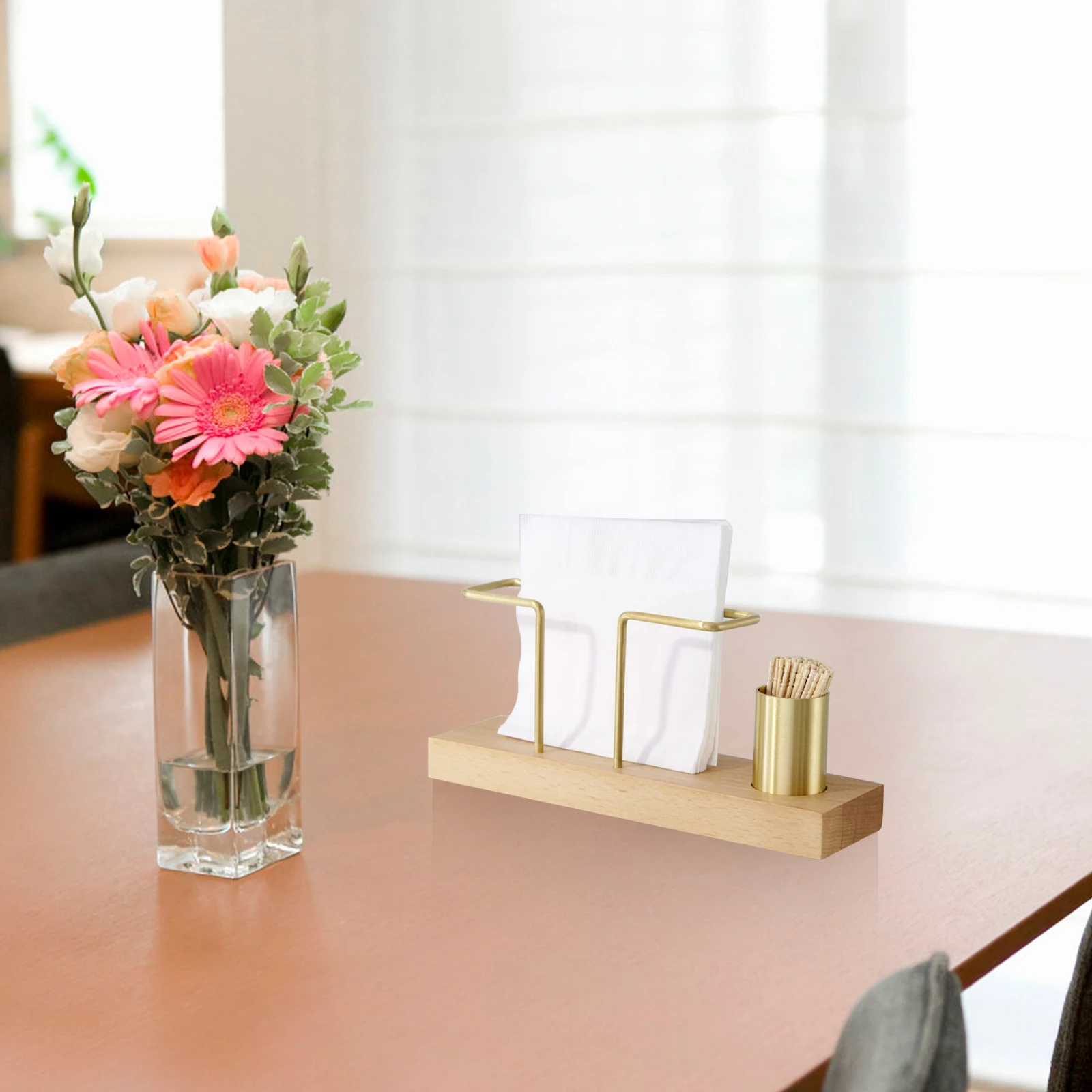 

1pc Stable Freestanding Tissue Holder Napkin Rack Paper Towel Stand Toothpick Box Desktop Organizer for Home Hotel Club Use