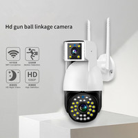 4MP UHD V380 APP  Dual Lens Full Color Wireless PTZ IP Dome Camera AI Humanoid  Home Security CCTV Baby Monitor