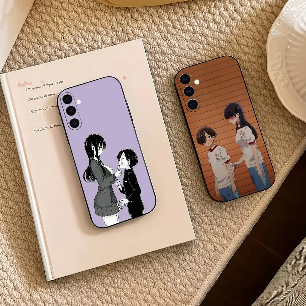 Seishun Anime T-The Dangers in My Heart Black Soft Silicone Phone Case for Samsung A73 20,21,22,31,32,52,53,72