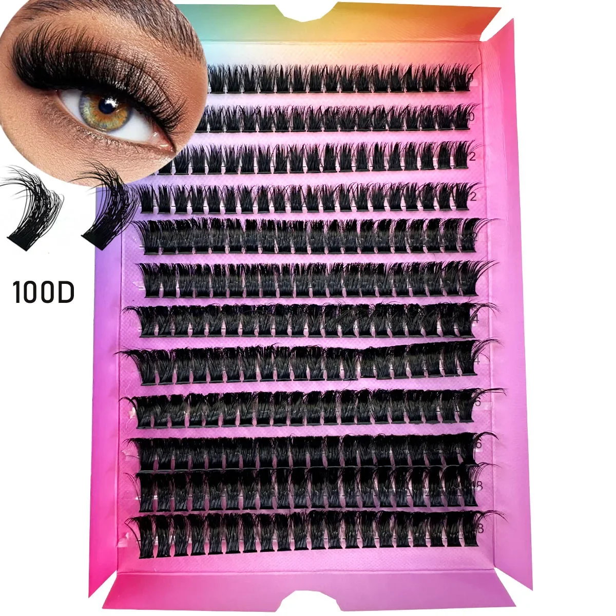 180D/100D ミックス 3D ふわふわシングルクラスター DIY クラスターまつげエクステンション個別まつげナチュラルセグメントまつげバンドルメイクアップ