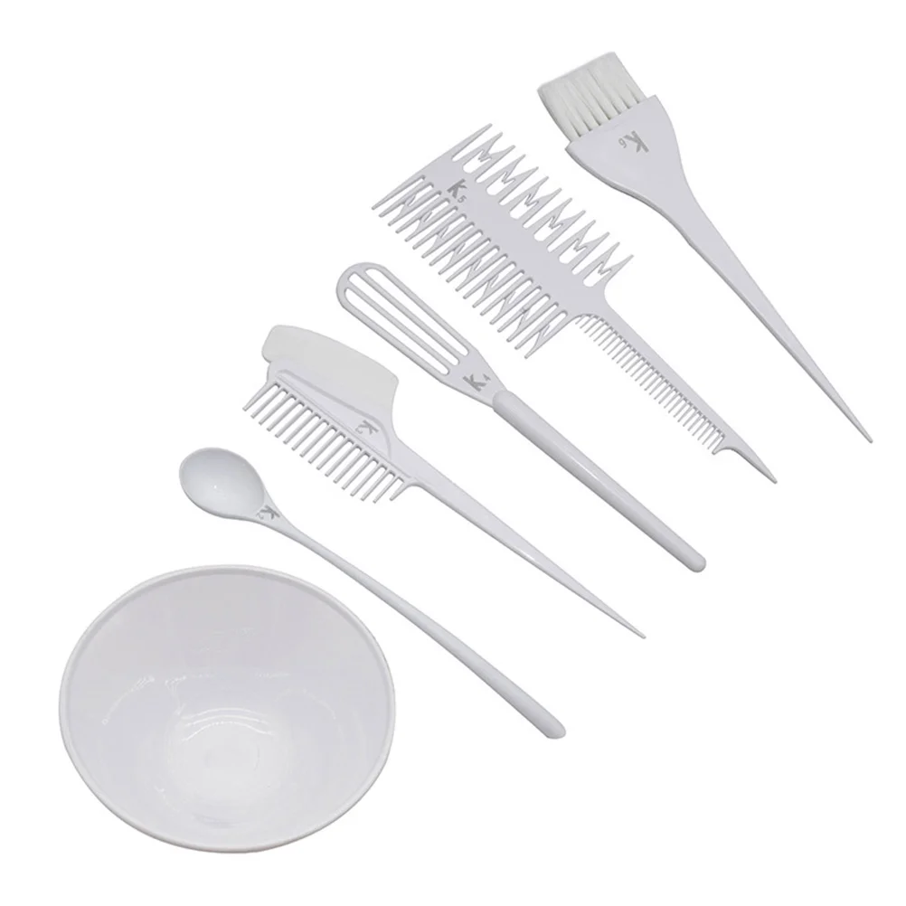 مجموعة صبغ الشعر مكونة من 6 قطع، أدوات تصفيف الشعر الأساسية، أوعية خلط، مشابك تلوين الشعر، مستلزمات الصالونات #5