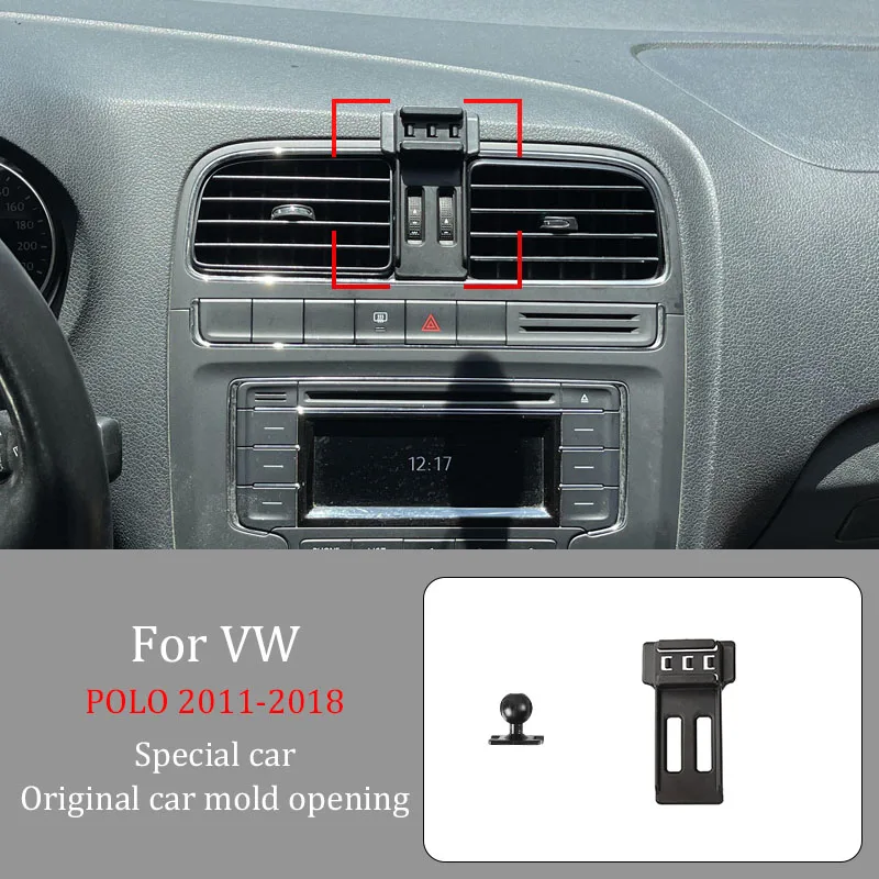 

Car Phone Holder For VW POLO 2011-2018 Wireless Charger Automatic Clamping 360° Rotating Navigation Bracket