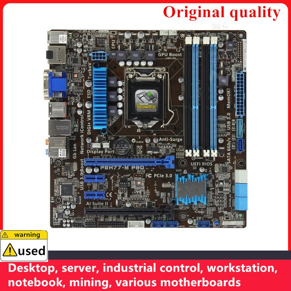 

For P8H77-M PRO Motherboards LGA 1155 DDR3 32GB M-ATX For Intel H77 Desktop Mainboard SATA III USB3.0