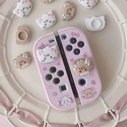 Funda de silicona para Nintendo Switch, accesorios OLED, Kawaii Cat Rocker Cap, Joycon Rocker Shell para Switch NS Console Game