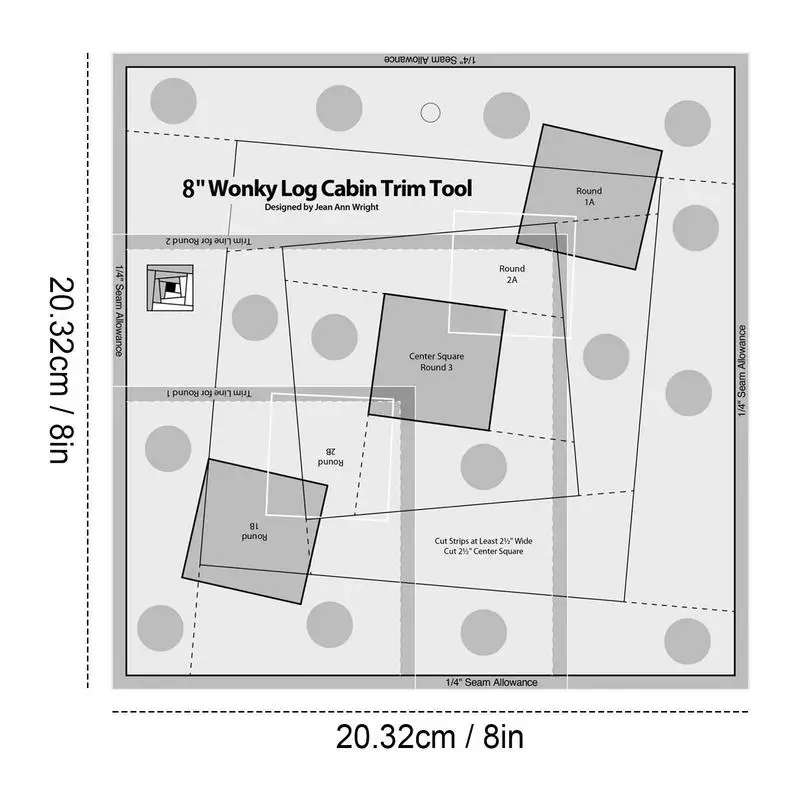 Acrylic Quilting Templates For Cutting Sewing Patchwork Ruler Acrylic Log Cabin Trim Tool For Designers Pattern Makers Sewing