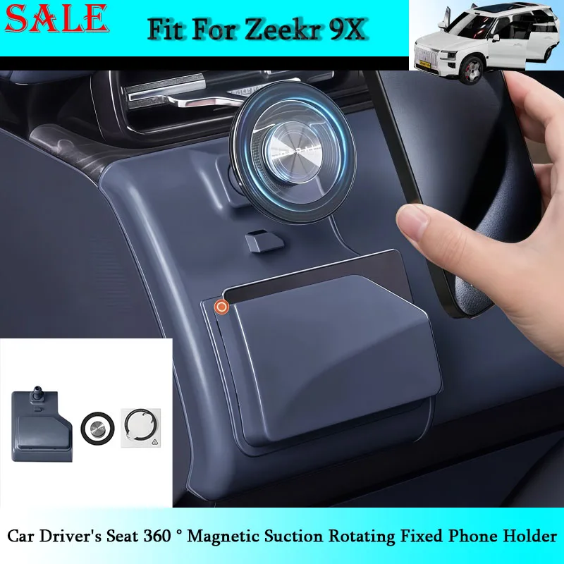 fit-for-zeekr-9x-2025-2026-car-driver's-seat-360-°-magnetic-suction-rotating-fixed-phone-holder-car-interior-modification-parts