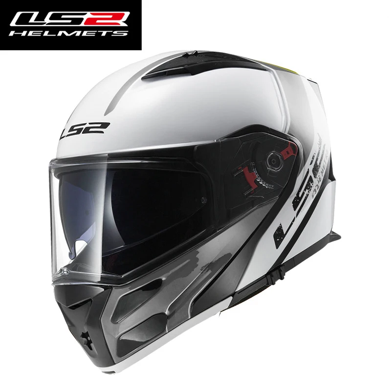 New Original LS2 FF324 Metro Eva Matte Black Glow in the Dark Decal Full Face Helmets Motorcycle Dual Lens Flip up Cascos para