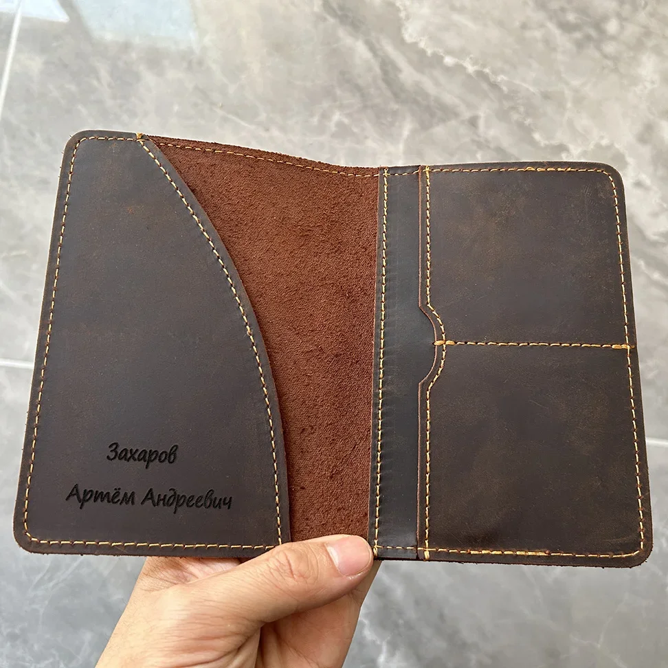 Travel Accessories Genuine Leather Personalized Passport Cover  Leather Passport Cover Personalized Logo passport holder