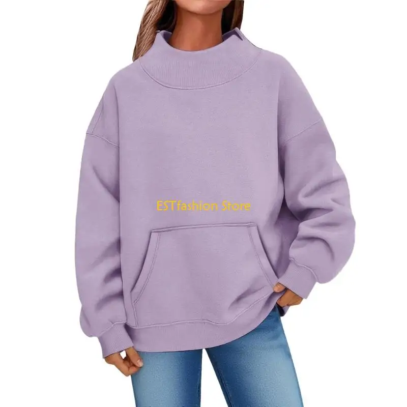 

Y5GC Sweatshirt For Women Sleeve Oversized Sweatshirt Mock Neck Sweatshirts Casual Fall Fashion Outfits