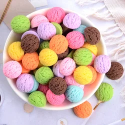 10Pcs 18mm Simulation 3D Ice Cream Ball Dessert Fake Food Model Ornament Phone Decoration Accessories DIY Craft Supplies