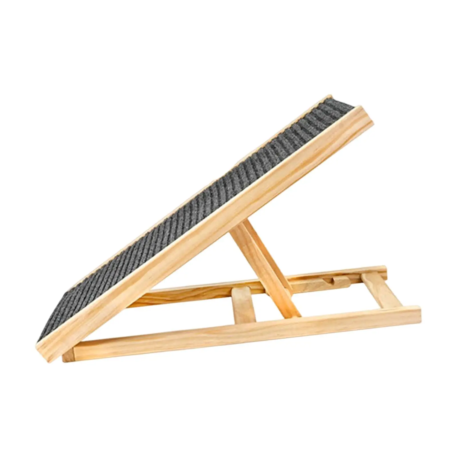Wooden Dog Ramp 2 Tier Height Adjustable Pet Cat Ladder Foldable for Car