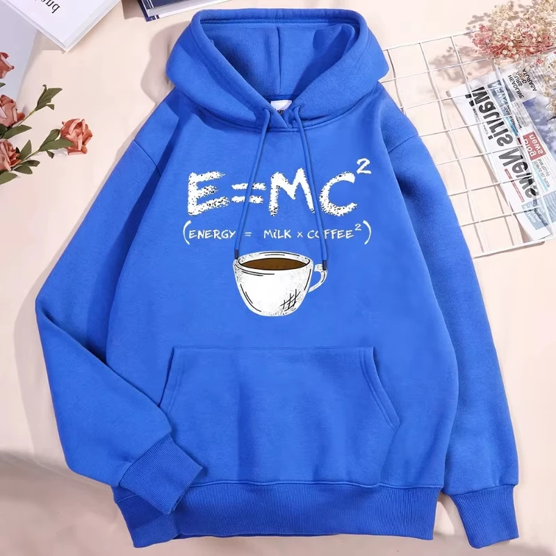 

Худи Energy Milk Coffee Fun Formula для мужчин и женщин, милая спортивная одежда с принтом, свободный свитшот, осенний пуловер, парные худи
