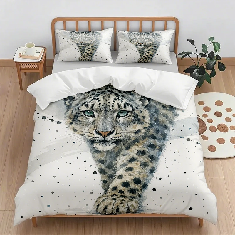 

2025 new digital printing quilt cover set (quilt cover + pillowcase) no sheets cartoon animal print quilt cover