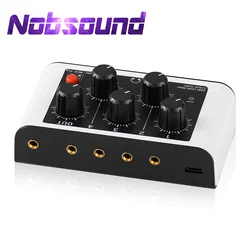 Nobsound Mini mezclador de línea estéreo portátil de 4 canales mezcla de Audio de ruido ultrabajo para monitoreo de auriculares de Club/Bar/Live Studio