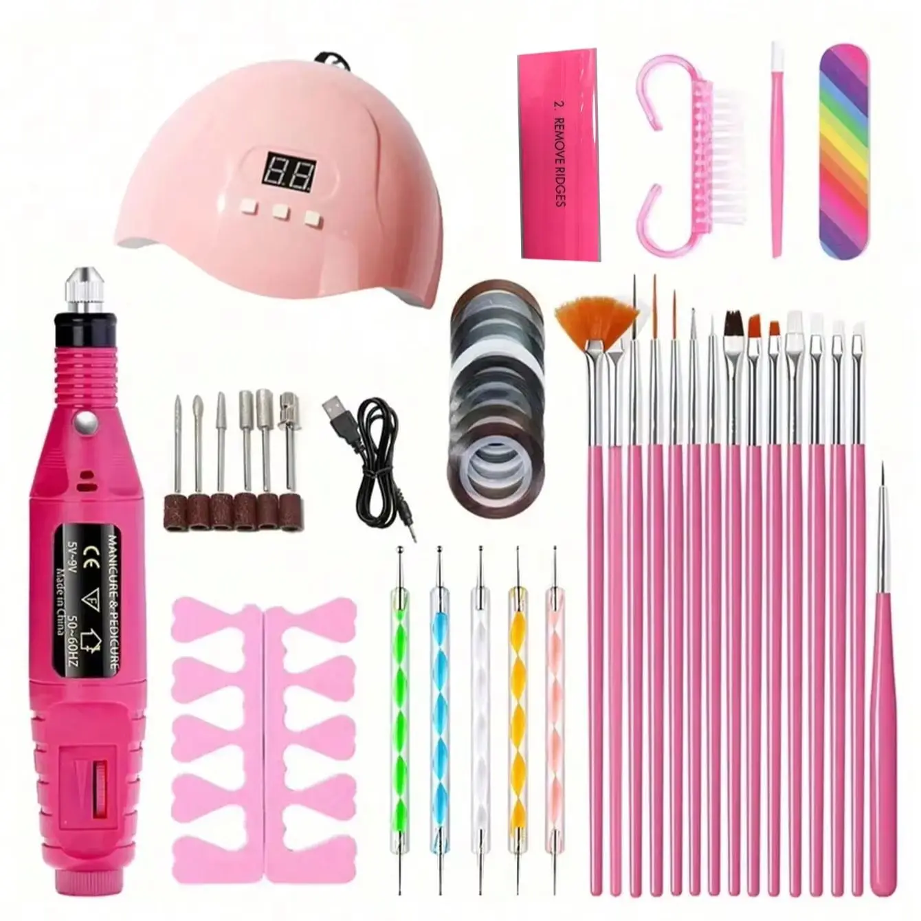 Nail Set Nail Extension Gel Nail Polish Set Acrylic Kit Polyethylene Nail Gel Set with UV LED Nail Lamp Gel Kit Nail Tool Set