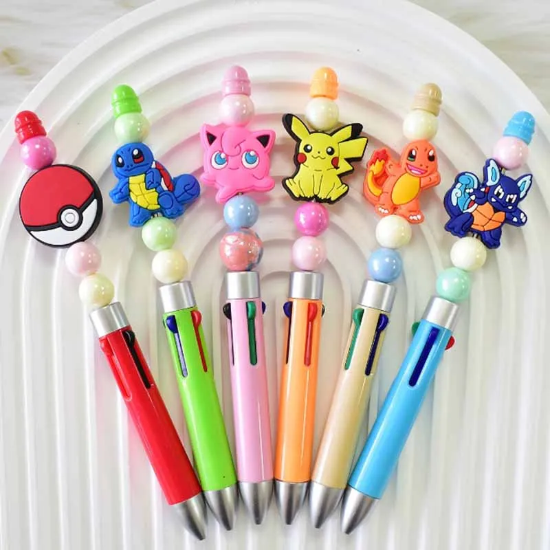 MINISO Pokemon Turtle Bird Pikachu Silicone Beads Wholesale New Trend Focal Beads DIY Beads Pen Nipple Chain Jewelry Accessories