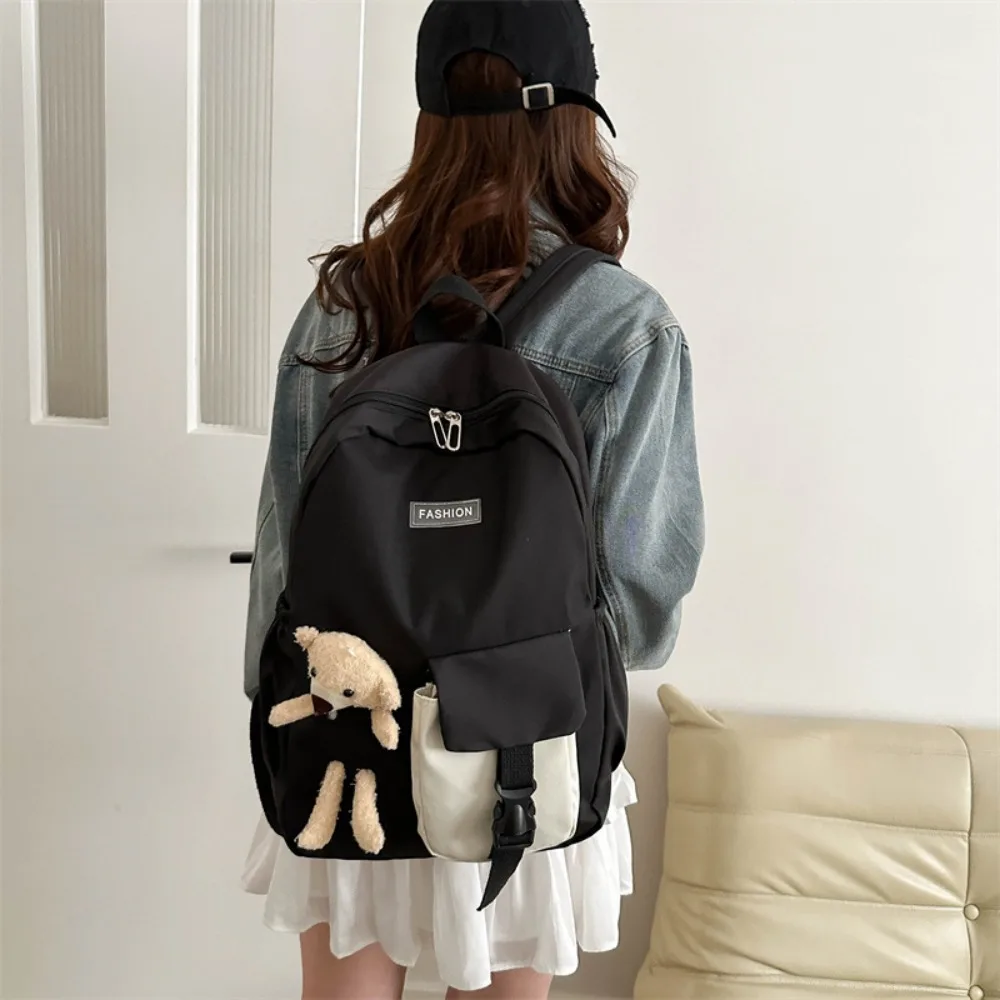 

Cute Oxford Bear Doll Backpack Large Capacity Lightweight Schoolbag Fashionable Versatile Student School Bag Pupil